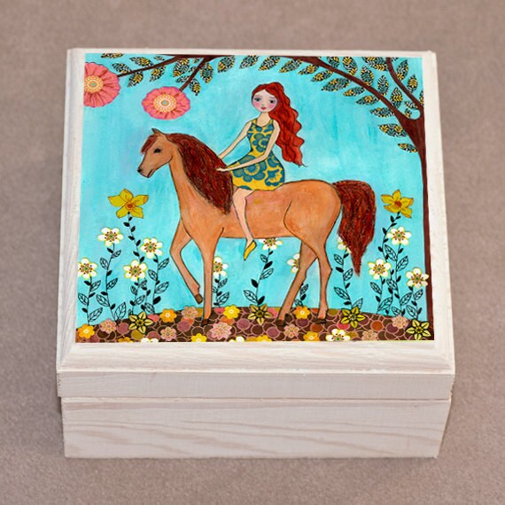 Horse Jewelry Box Girl and Horse Trinket Box Horse Gift Box