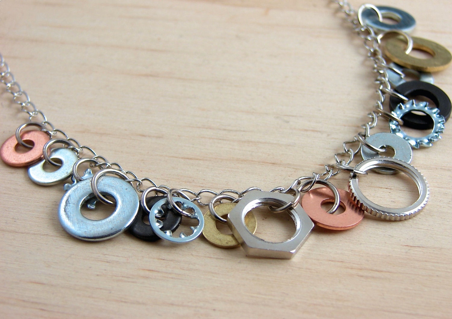 Statement Necklace Mixed Metal Hardware Jewelry by additionsstyle