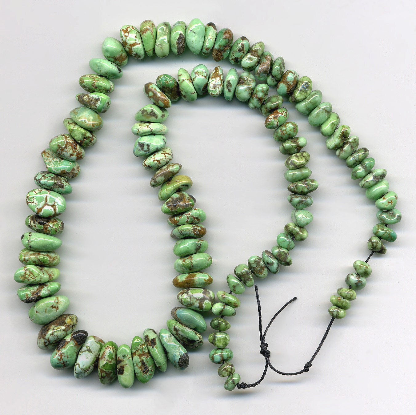 Carico Lake Turquoise Beads High Grade Rare Apple Green