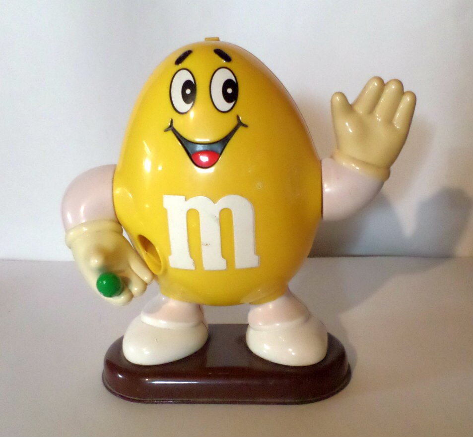 Vintage M&M Dispenser Peanut M M Yellow MM Figurine