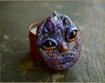 natural solid perfume Orange Levendel faerie - natural solid perfume in handsculpted box with Amethyst - beeswax essential oils