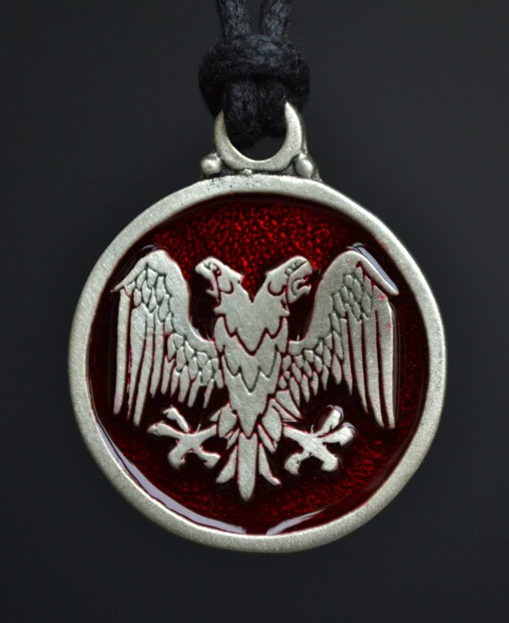 Eagle Pendant Double Headed Eagle In Fine Pewter By Treasurecast