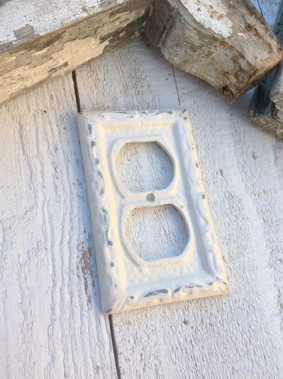 Metal Wall Decor Light Socket Cover Creamy Off White New