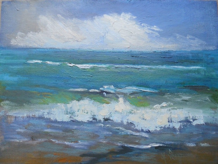 Seascape Oil Painting Daily Painting Small by CarolSchiffStudio