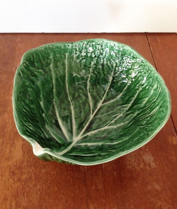 Secla Green Cabbage Lettuce Leaf Bowl Vintage by boygirltees