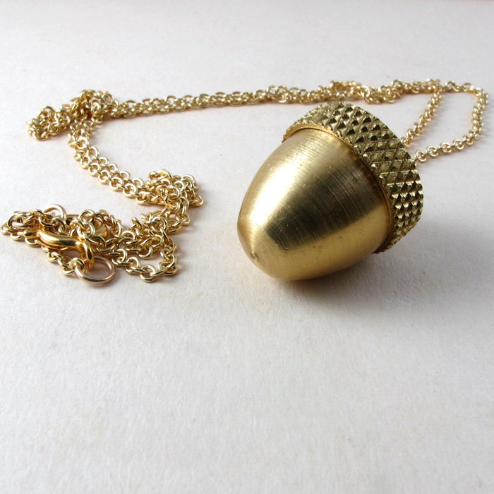 Secret Compartment Necklace Acorn canister locket necklace