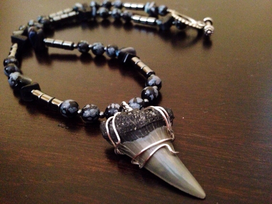 Shark's tooth necklace sharks teeth jewelry by mystiquecreations