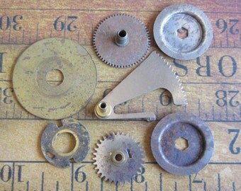 Vintage WATCH PARTS gears - Steampunk parts - g62 Listing is for all the watch parts seen in photos