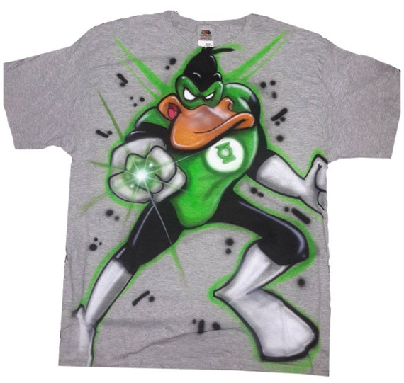 Daffy Duck Green Lantern Inspired Airbrushed T-Shirt