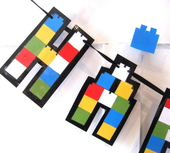 Building Blocks HAPPY BiRTHDAY Banner - Giant size Il_570xn