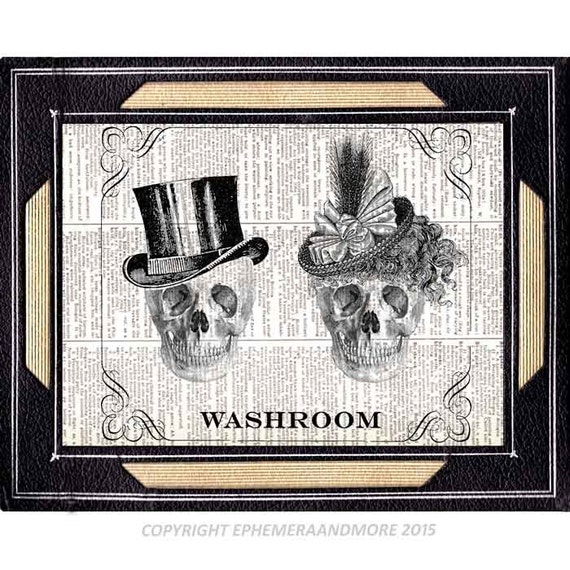 Bathroom Sign Art bathroom sign art print on upcycled vintage dictionary book Bathroom Sign Art bathroom sign art print on upcycled vintage dictionary book