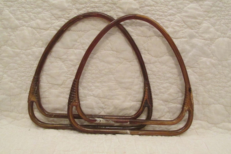 Large Vintage Purse Handles Faux Bamboo SALE