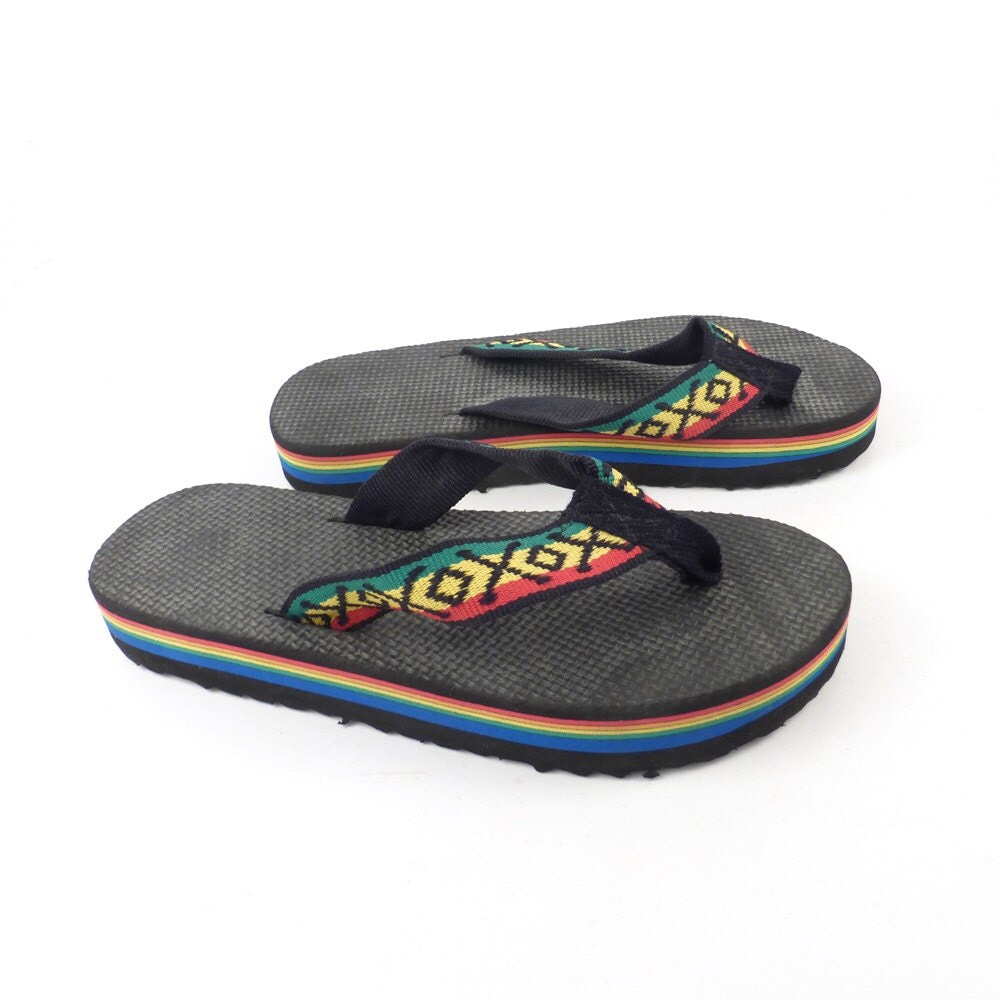1980s rainbow flip flops