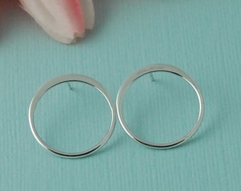 Sterling Silver Open Circle Post Earring
