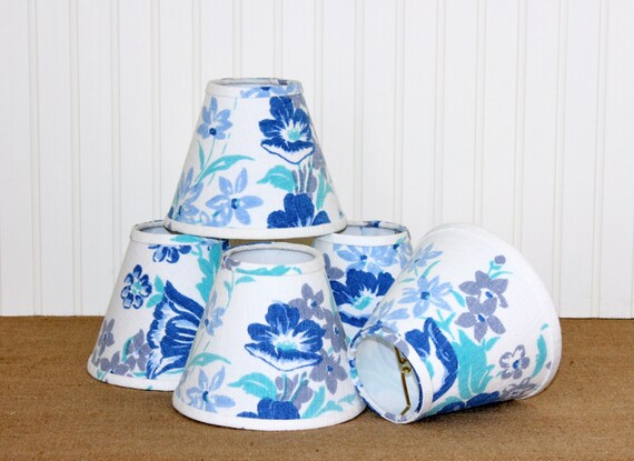 Vintage Floral Lampshade Sconce vintage Shade  Lamp shades Blue chandelier Chandelier lamp