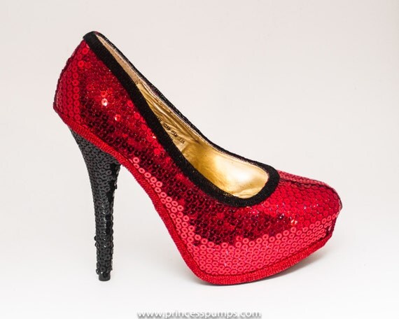 red heels with black lace