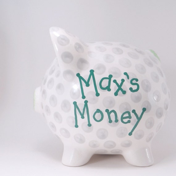 Golf Ball Piggy Bank Personalized Piggy Bank Golfing