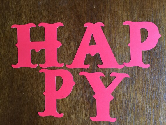 red happy birthday die cut letters by yellowrosecreations
