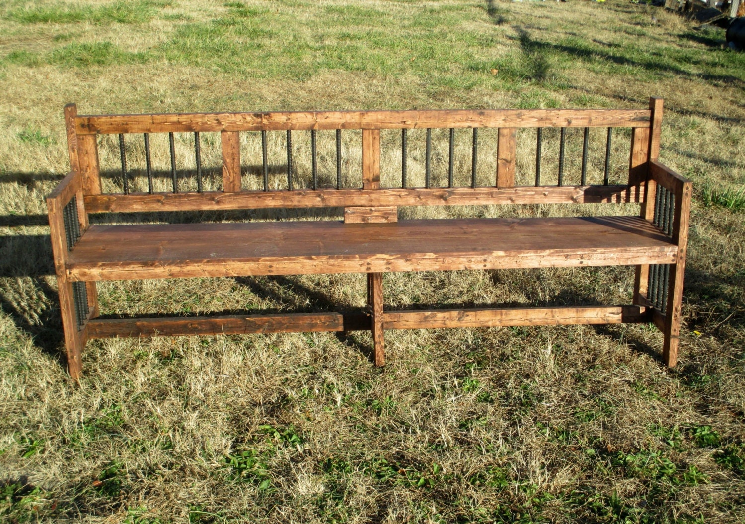 Extra Long Reclamed Wood Bench Rustic Furniture For Indoor