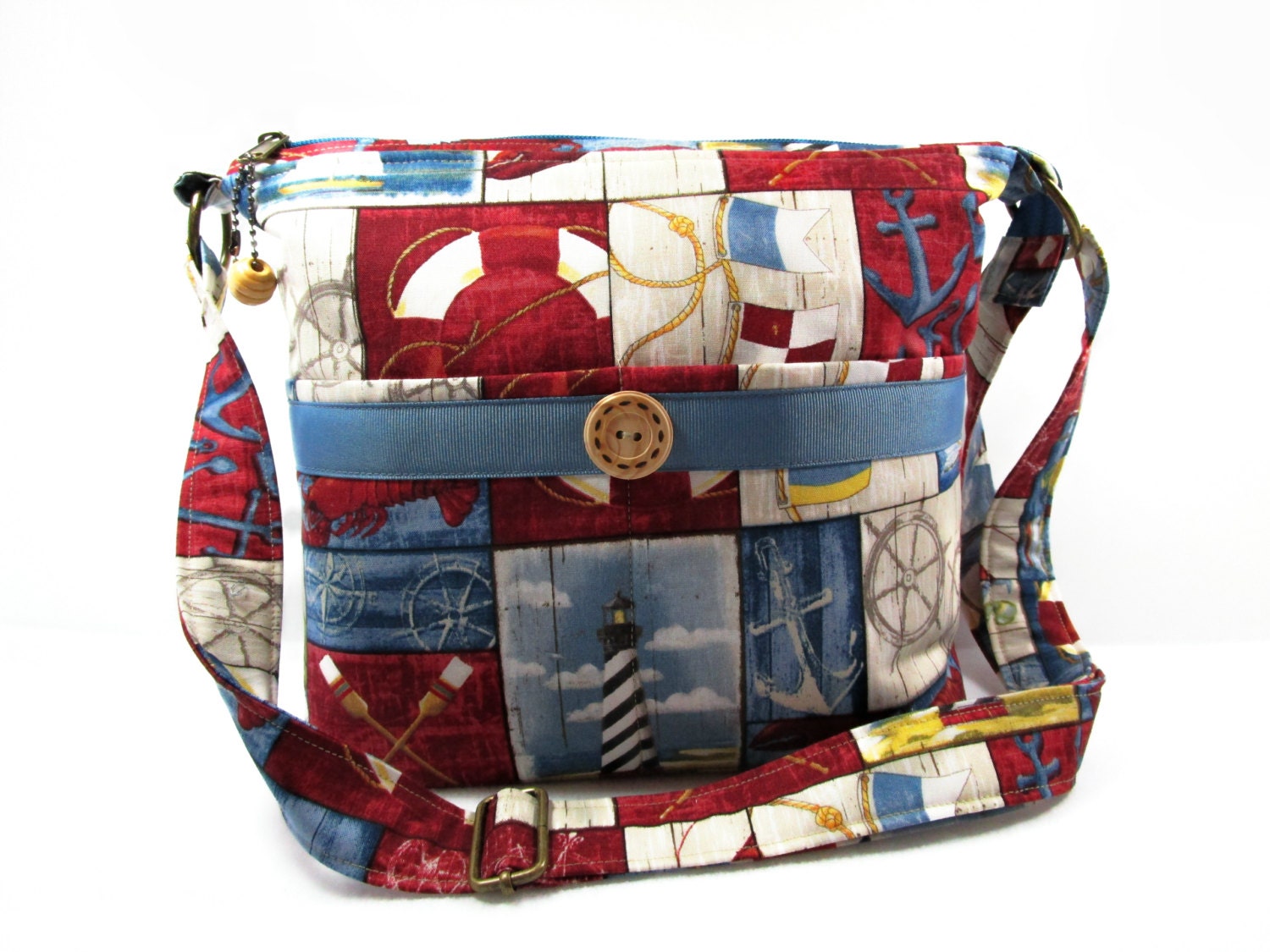 Nautical Fabric Purse / Handmade Handbag / by DarlingsDesigns