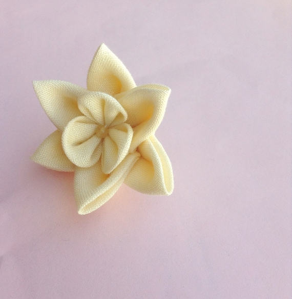 Lapel Flower Pin: Kanzashi Daffodil Includes Shipping to US