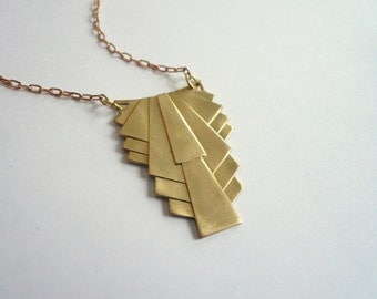 Art deco necklace Classic necklace Gold necklace Pendant necklace 1920s necklace necklace Custom length necklace Geometric necklace Gift