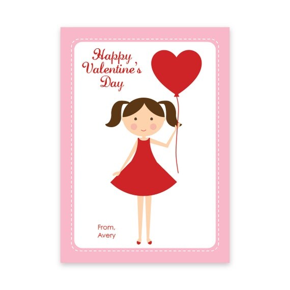 PRINTABLE 'Mini Me' Girls' Valentine Card Il_570xn