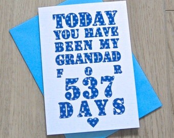 Days You’ve Been My Grandad Card – Personalised Father's Day Card – Card for Grandad – birthday card for grandad –Christmas card for Grandad