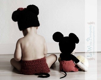 2 in 1 Mouse Diaper Cover Set- Great Photography Prop