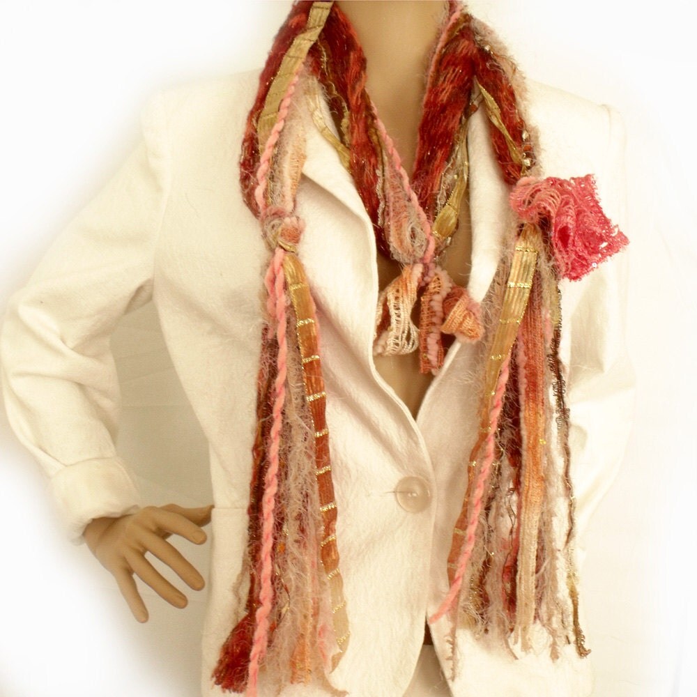 Art to wear scarf Gypsy scarf Hippie scarf Scarf lariat