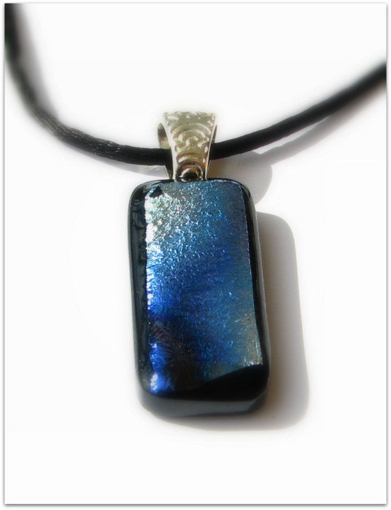 Items similar to Handmade Glass Pendant Necklace. Dichroic Jewelry on Etsy