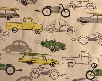 X-Large Sweet Bobbins Hanging Wet Bag - Retro Cars - 18x22 - SEAM SEALED - Boutique Quality
