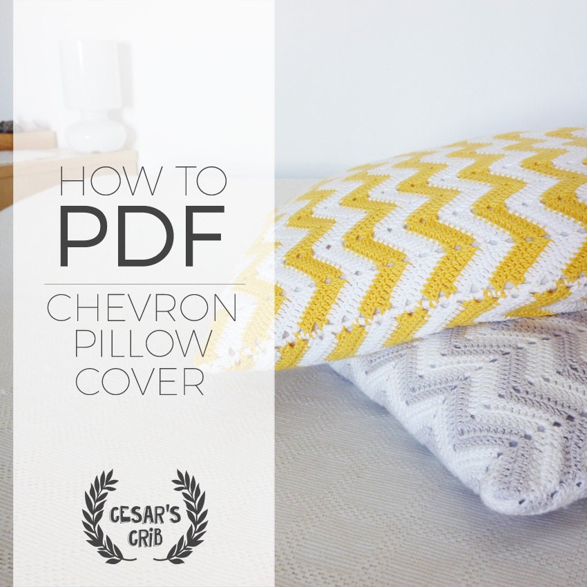 Chevron Pillow Cover Crochet Pattern Digital File by CesarsCrib