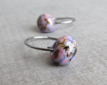 small purple hoop earrings