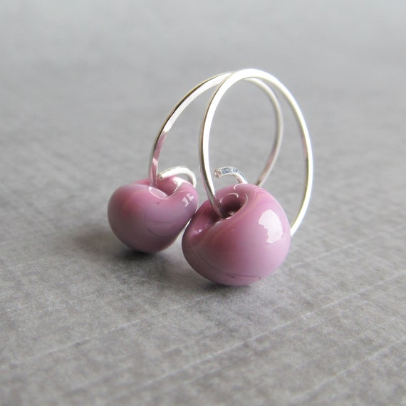 small purple hoop earrings
