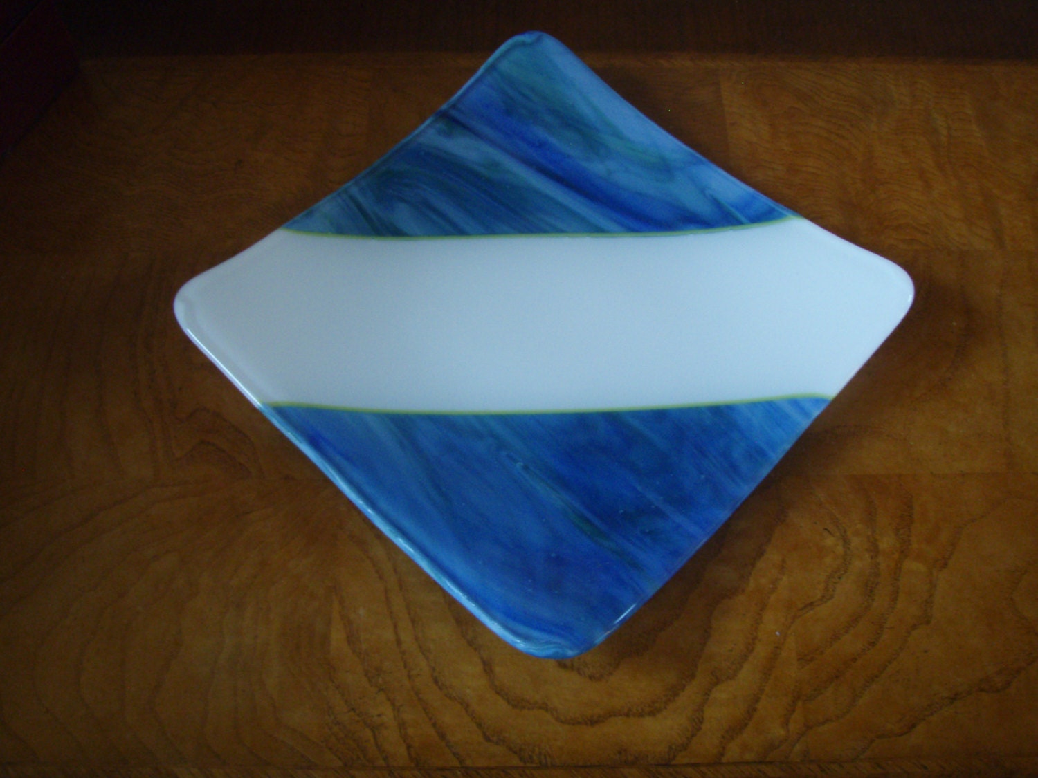 Decorative Fused Glass Serving Plate Fused by rosepetalsjewelry