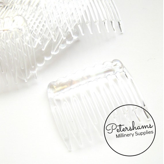 12 Mini Clear Plastic Hair Combs for Fascinators and Millinery