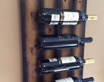 Wall Hanging Wine Rack in Reclaimed solid Wood