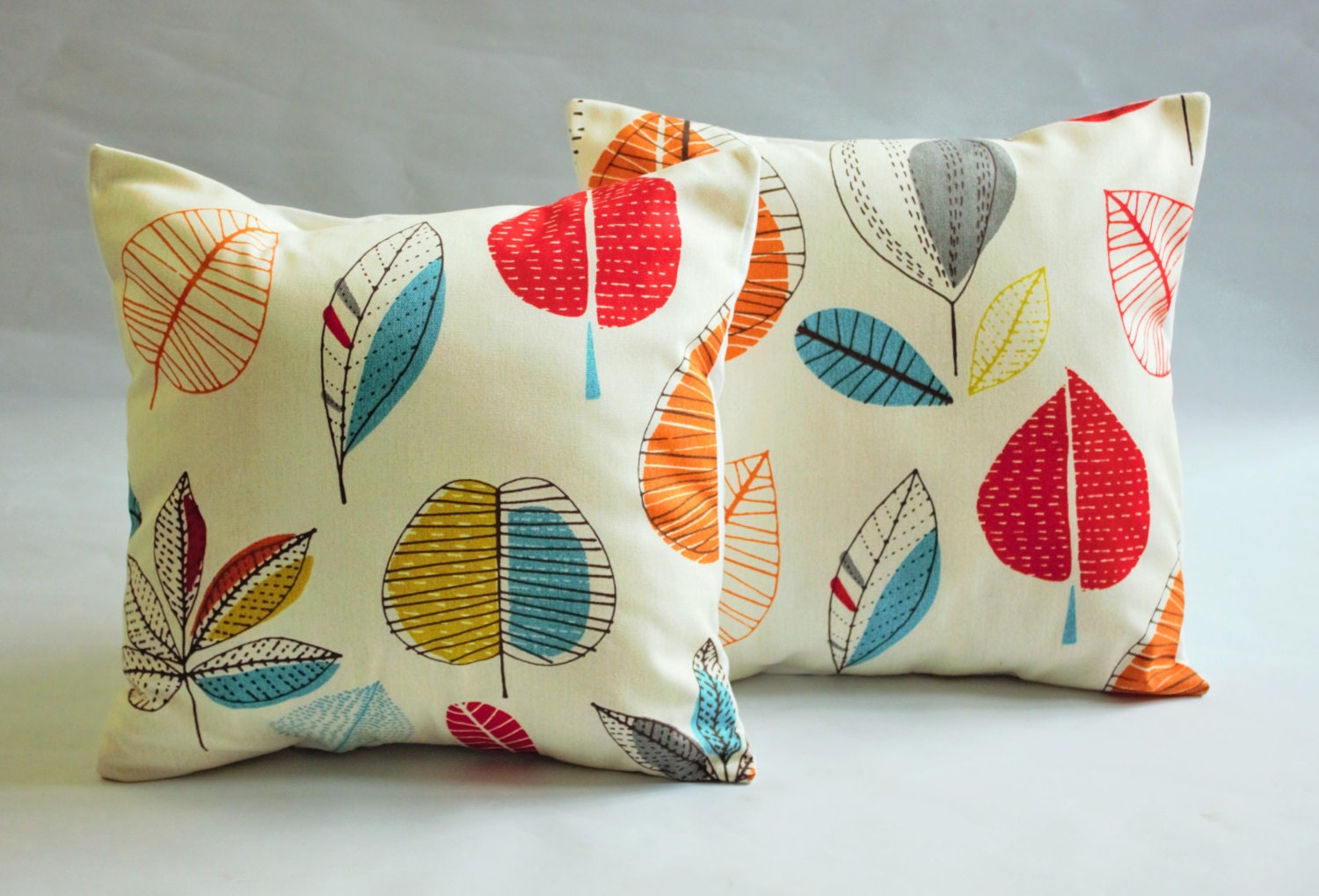 Pillows turquoise blue red orange yellow green brown by VeeDubz