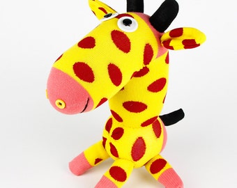 Free Shipping Handmade Sock Giraffe Stuffed Animal Doll Baby Toys