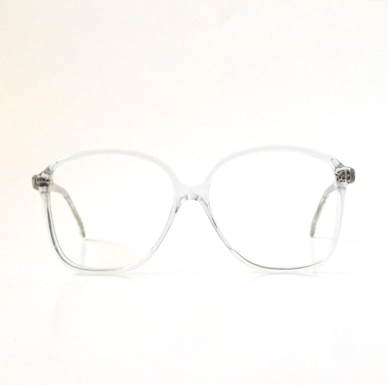 vintage 1980’s NOS eyeglasses oversized round clear plastic frames