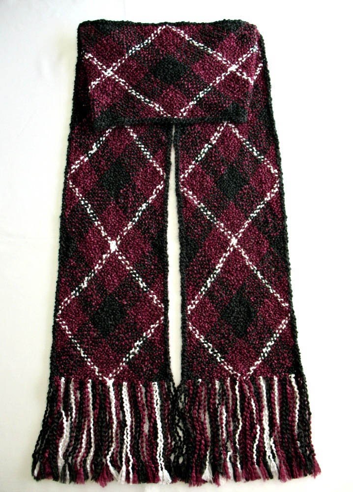 Red Scarf Extra Long Winter Scarf for Men by SticksNStonesGifts