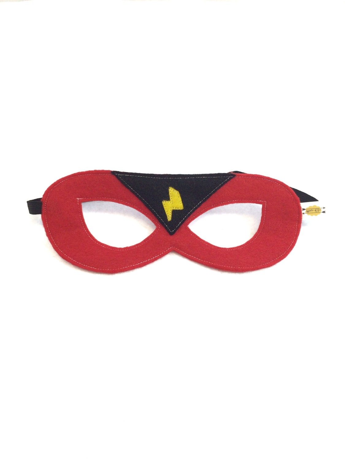 Superhero Mask Lightening Bolt accessory Red and by pipandbean