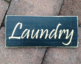 10x4 Laundry (Choose Color) Custom Rustic Shabby Chic Wood Sign