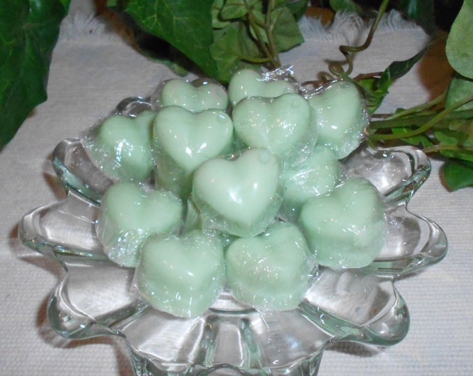 Fifteen, Mini Heart Wax Candle Tarts, Melts, .5 oz. each, You choose the color and Frangrance, Soy, Wedding, Decor, Gift