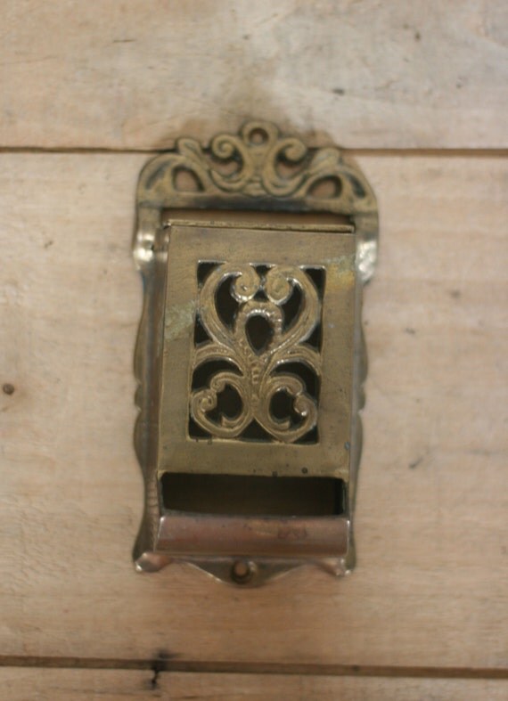 vintage brass kitchen match holder by suesuegonzalas on Etsy