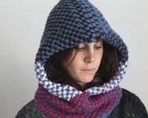 Knitting Pattern- Slip Stitch Hooded Cowl PDF knitting pattern - il_214x170.741359935_jk4q