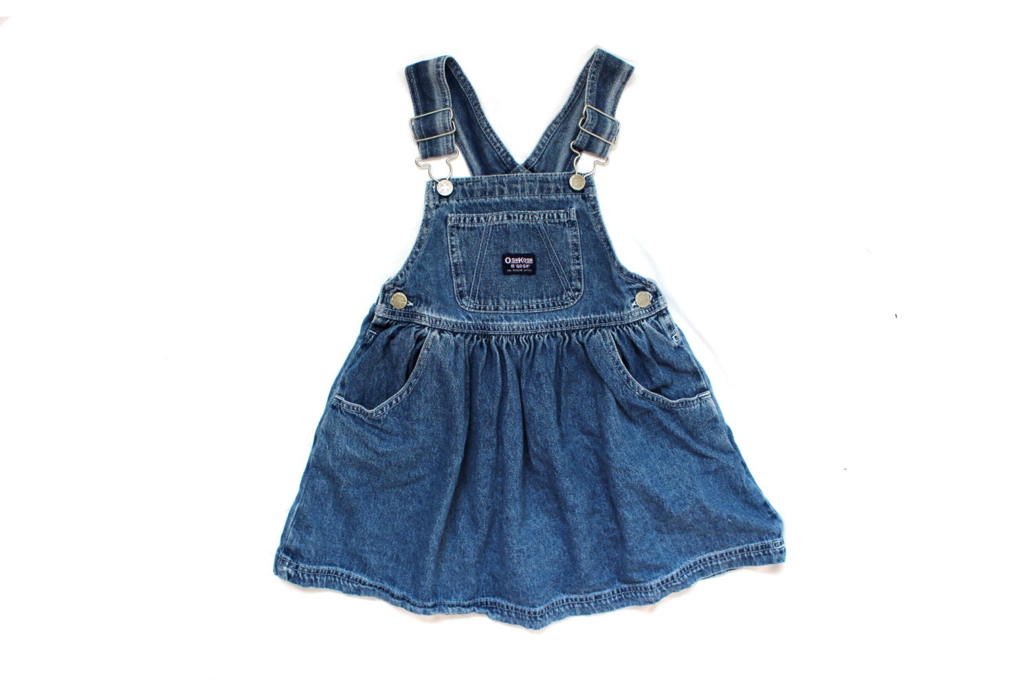 vintage jean jumper girls osh kosh denim dress overalls size 6