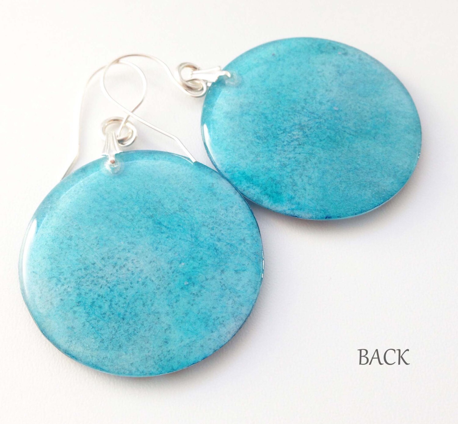 Blue Skies with Trees Photo Art Resin Earrings by beadinggem