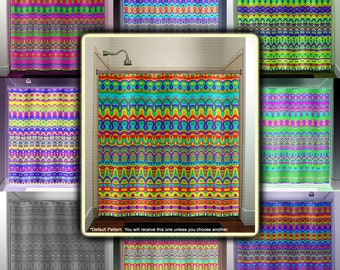 kids color pride chevron rainbow shower curtain bathroom decor fabric kids bath window curtains panels valance bathmat